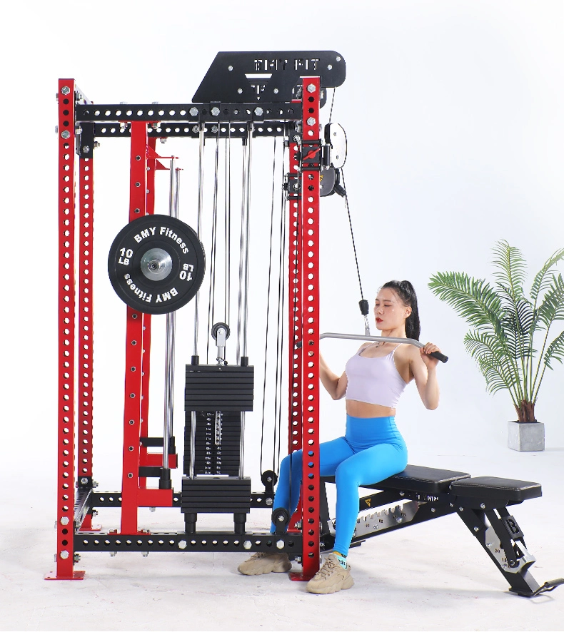 Gym Fitness Equipment Multiple Cable Pulley System Squat Power Cage Rack Functional Trainer Smith with Weight Stack