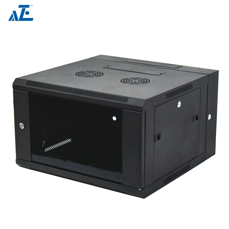 Aze 6u Wall-Mount Double-Section Hinged Swing-out Server Network Rack Cabinet with Locking Glass Door, 24-Inches Deep-Rwhe6u24