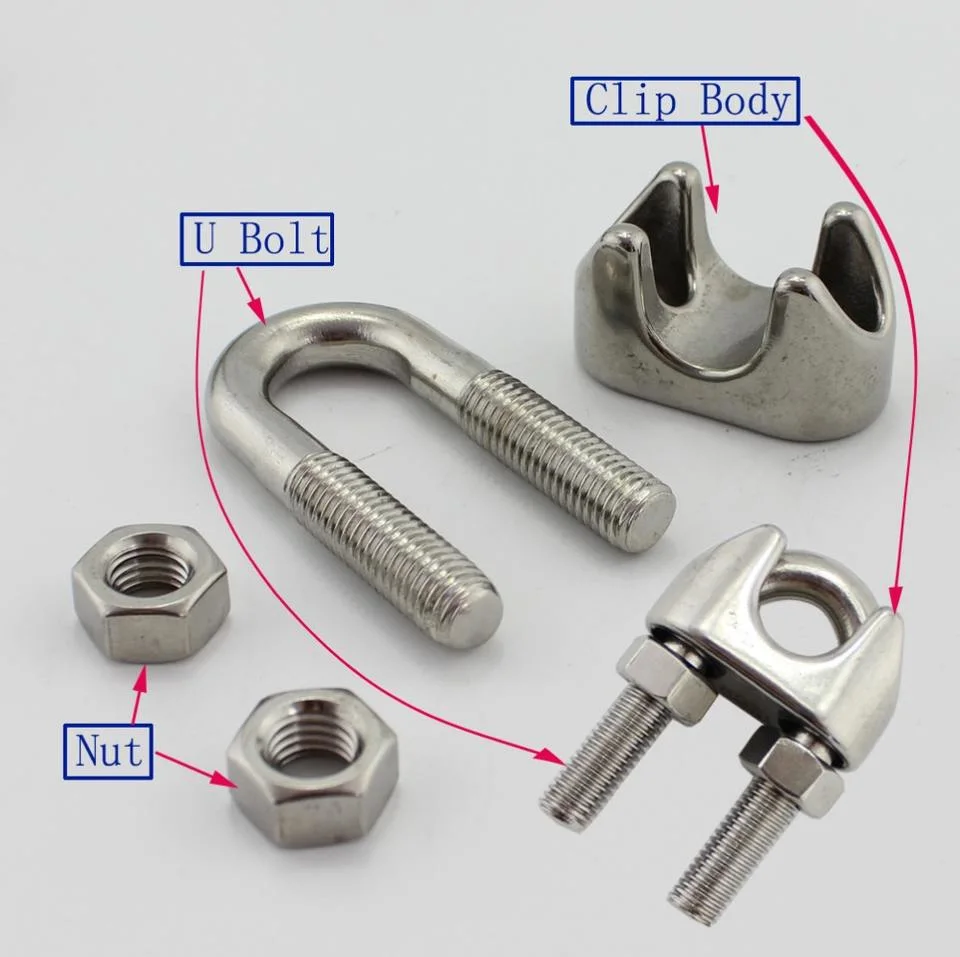 Wire Rope Clamp Cable Clip Wire Rope Fittings Clips Stainless Steel Wire Rope Cable Grips Rigging Hardware