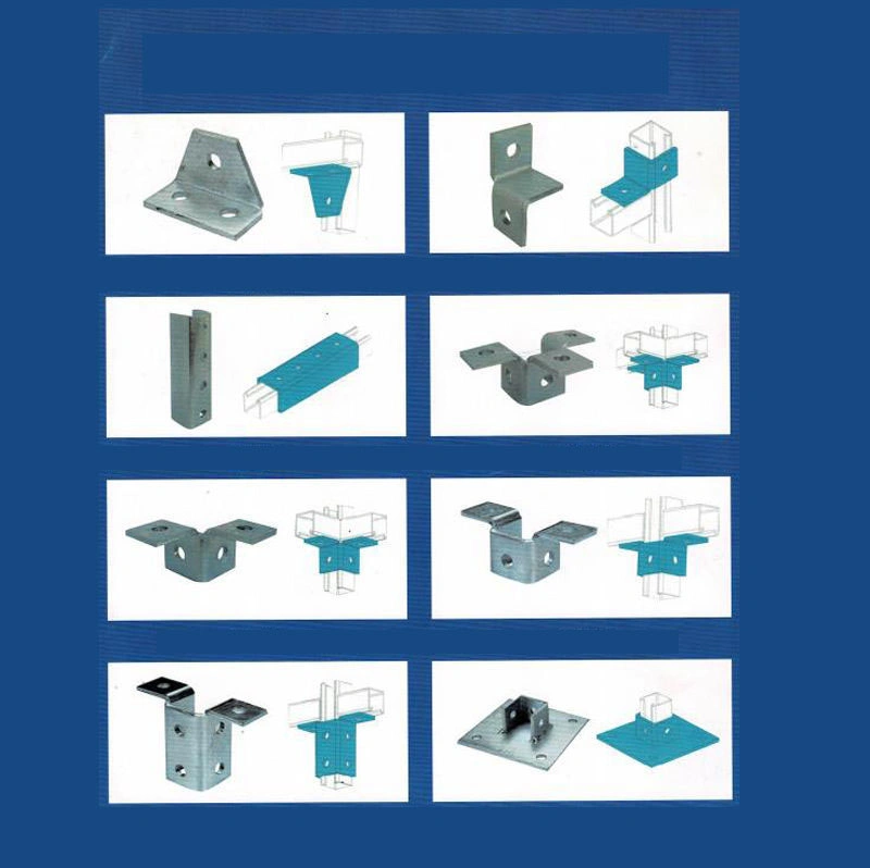 L Connector Seismic Accessories C-Shaped Steel Photovoltaic Bracket Plane Straight Plate Three-Hole Connector L-Type Connection Piece