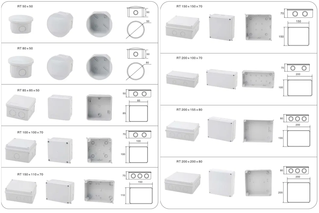 Outdoor Waterproof Junction Box ABS Plastics Reserved Holes Electrical Equipment Terminal Junction Box