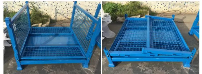 Cable Wire Mesh Collapsible Pet Container Lockable Storage Rack Warehouse