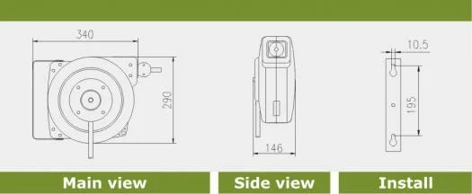 Retractable Auto Electric Hose Wall Mounted Industrial Enclose Cable Reel