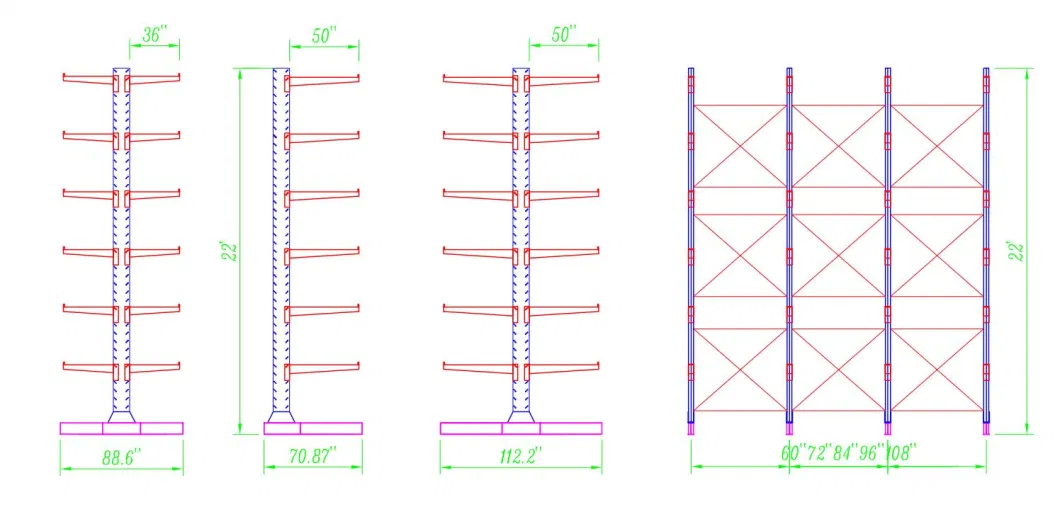 Factory Direct Cable Reel Rack Cantilever Racking Roll Drum Storage