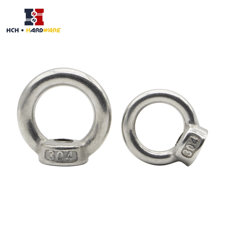 OEM Stainless Steel DIN582 Rigging Nuts Lifting Eye Nut Triangle Rings Female Eye Bolts Loop Hole for Cable Rope Lifting