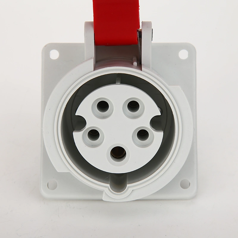 IP44 16A/32A 5p Superior New Design Industrial Panel Socket (angled) (3P+N+E)