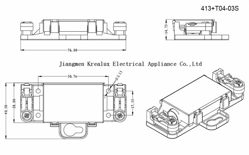 IP44 Cable Connection Box, Compatible for 450V 17.5A T04 Terminal Block