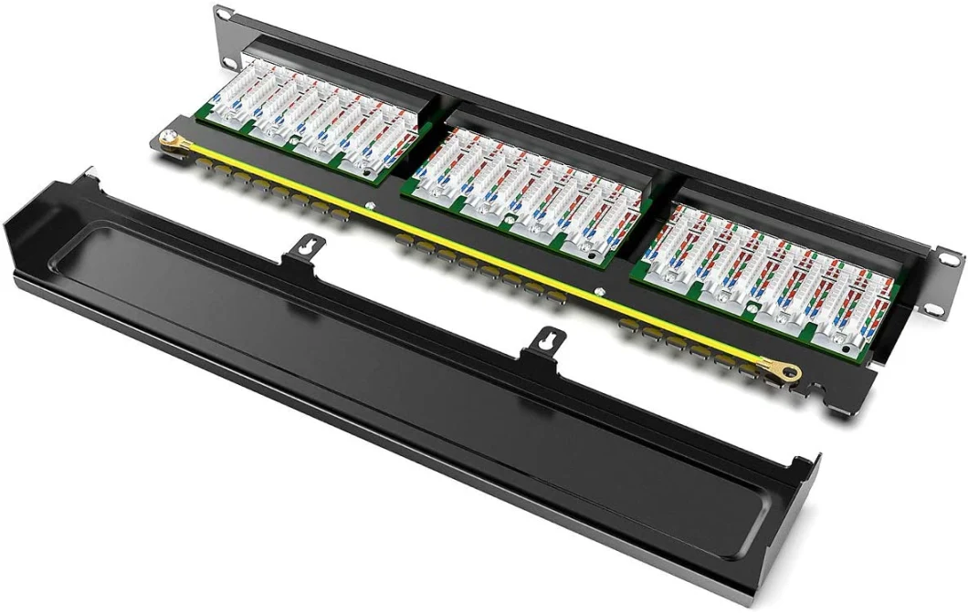 FTP Shielded 90 Degree Right Angel Patch Panel CAT6 CAT6A 24 Port 19 Inch Rack