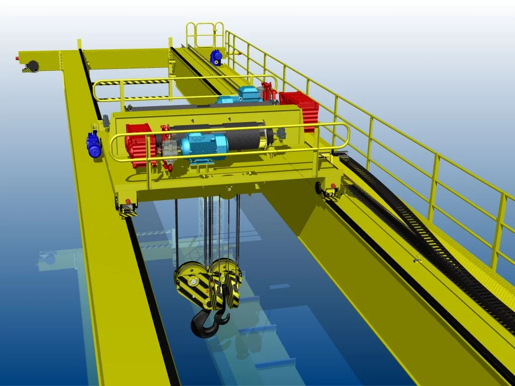 Qd Model 30 Ton Double Girder Overhead Hook Bridge Crane