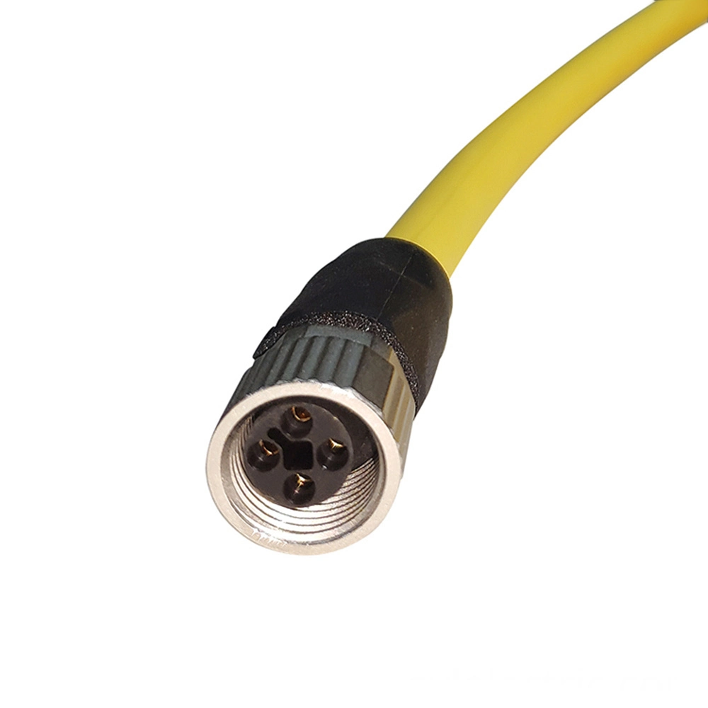 IP67 M12 Power Connector T-Code Connection Cables Singled-Ended Molded Cordsets