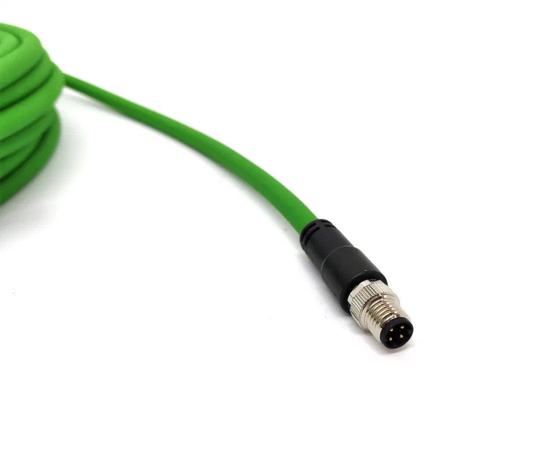 Profinet M8 4pin D-Code Double Ended Molded Industrial Ethernet Connection Cables