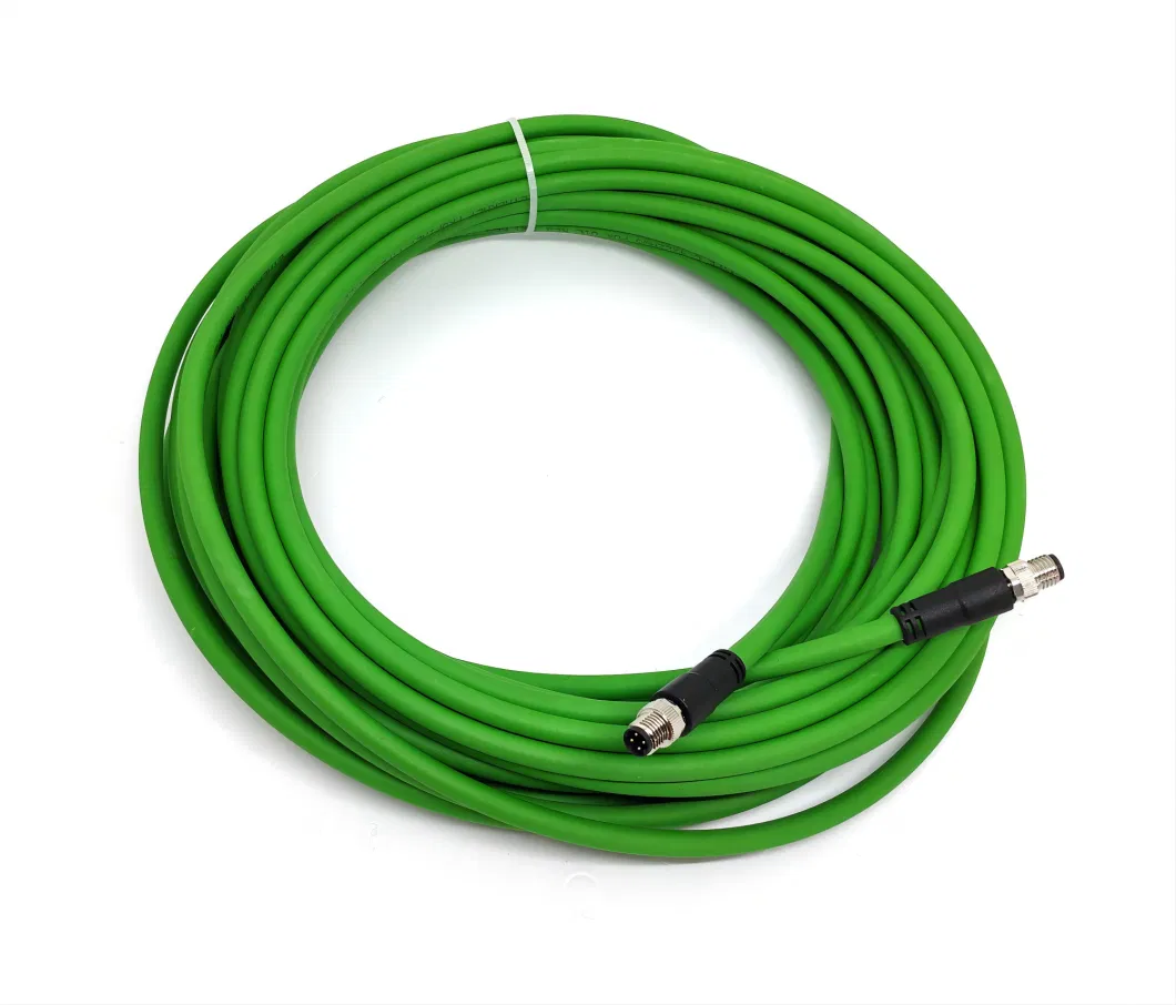 Profinet M8 4pin D-Code Double Ended Molded Industrial Ethernet Connection Cables