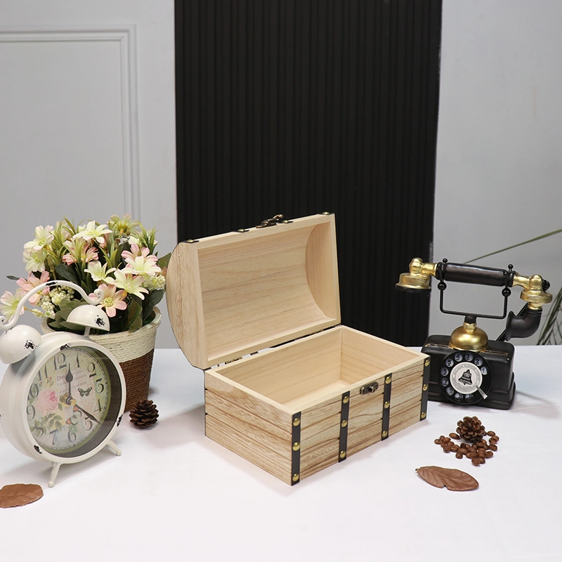 Wooden Box Bottle Packaging Jewelry Boxes with Lock Wood Storage Box