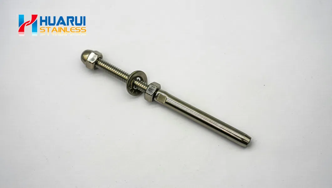 Stainless Steel Rigging Screw Swage Stud with Screw and Nuts and Washers for 3/16&quot; Cable