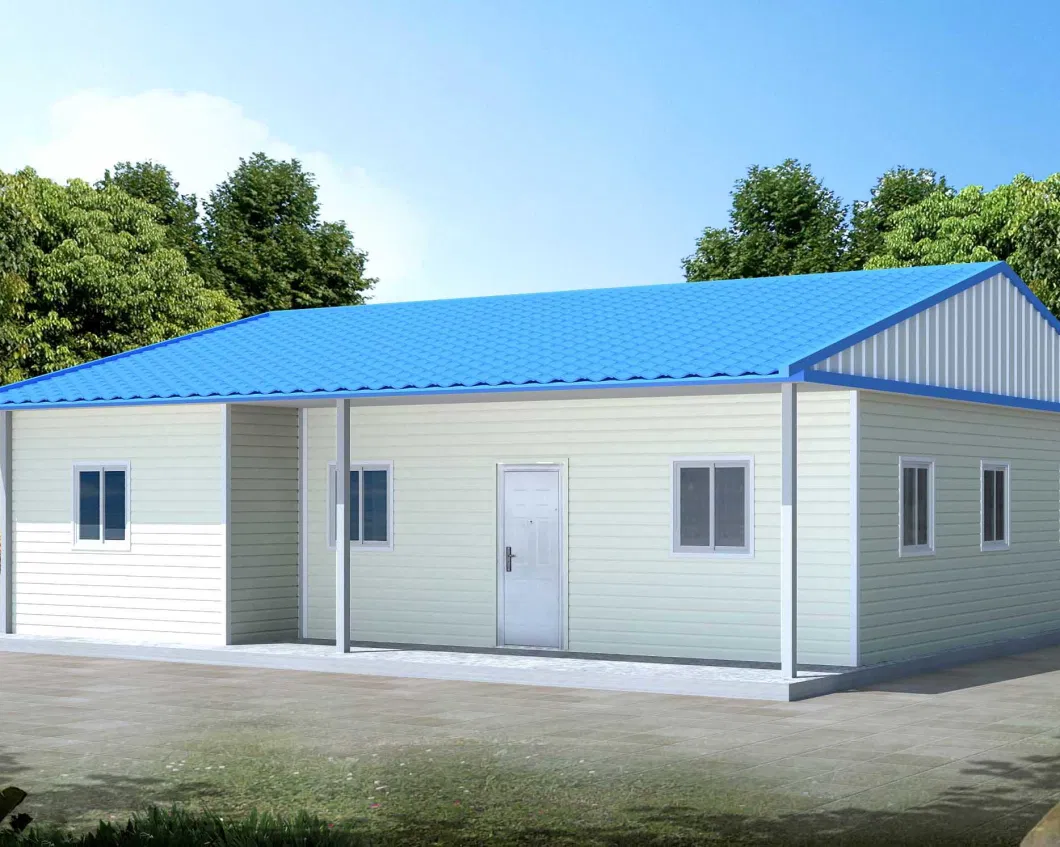 Single Storey Light Steel Structure Prefab House for Rural Area Sale