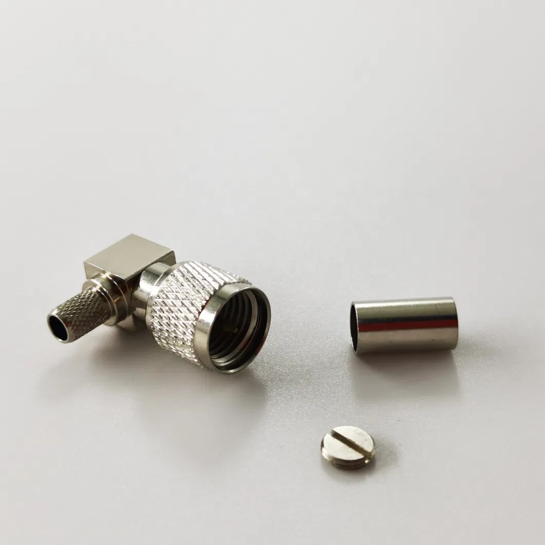 Electrical waterproof Pl259 Mini UHF Male Right Angle Crimp RF Coaxial Connector Terminals for Rg223 Cable