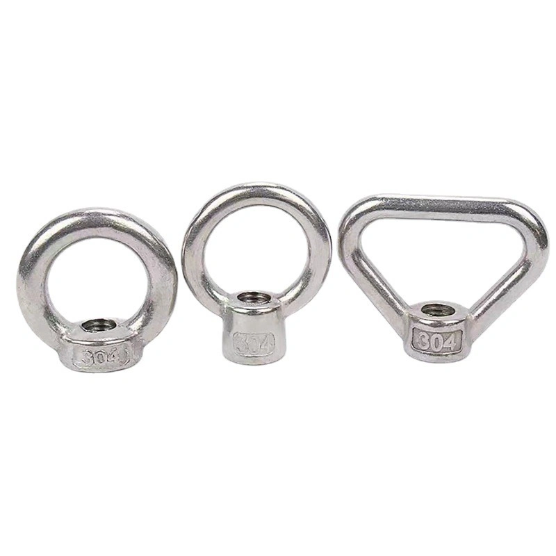 OEM Stainless Steel DIN582 Rigging Nuts Lifting Eye Nut Triangle Rings Female Eye Bolts Loop Hole for Cable Rope Lifting