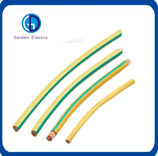 Chinese Supplier Custom Green Yellow BV Insulated Ground Wire Copper Conductor Electric Wire and Cable Electrical