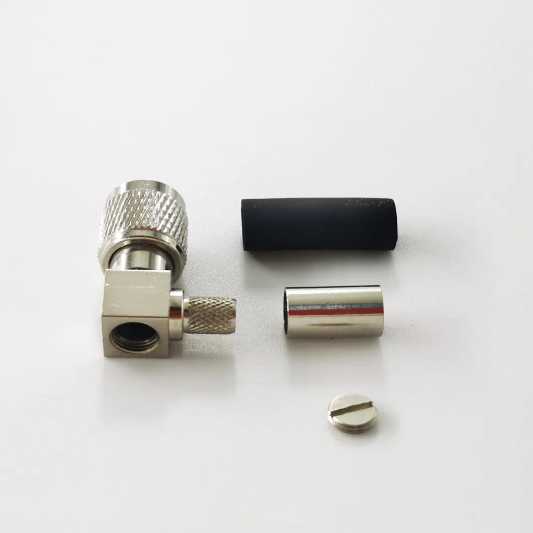 Electrical waterproof Pl259 Mini UHF Male Right Angle Crimp RF Coaxial Connector Terminals for Rg223 Cable