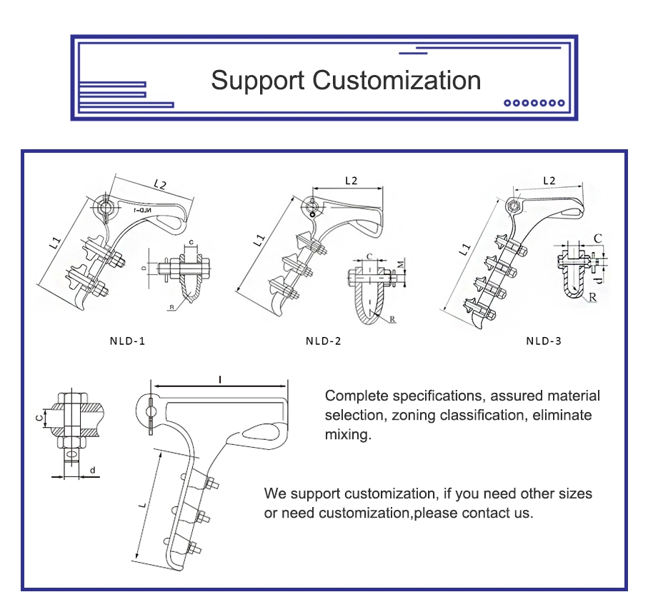 Nld Hardware Strain Clamp Bolt Type Tension Strain Clamps for Cable Fittings