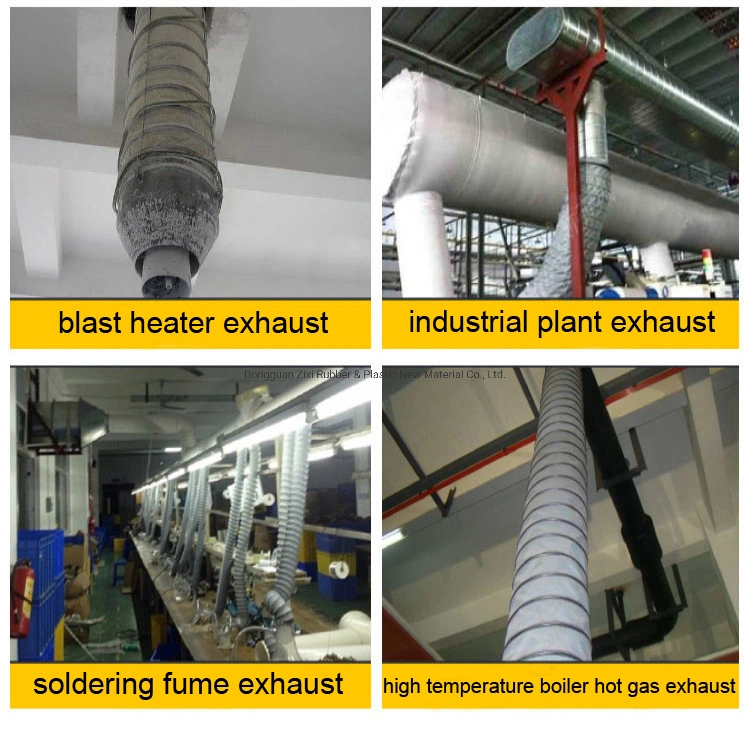 Air Conditioner Silicone Coating Flame Retardant Ventilation Pipe Flexible Metal Vent Pipe