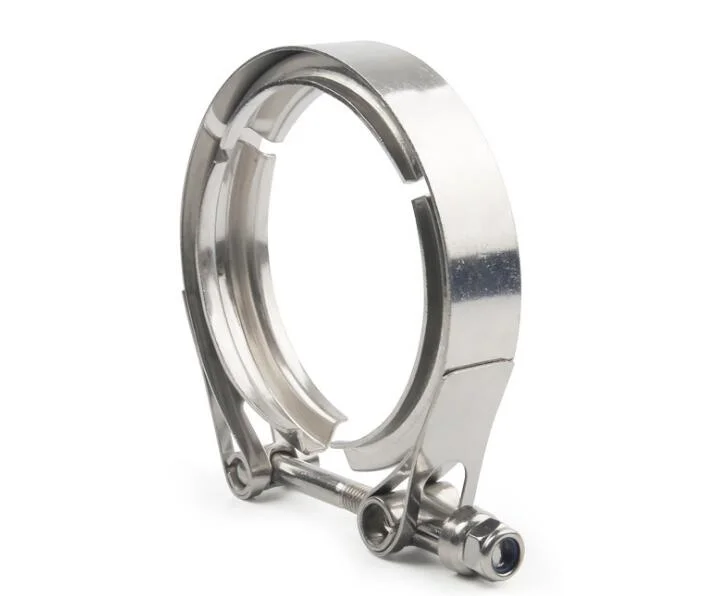 304 Stainless Steel V Band Clamps with Flanges for Exhaust Pipe