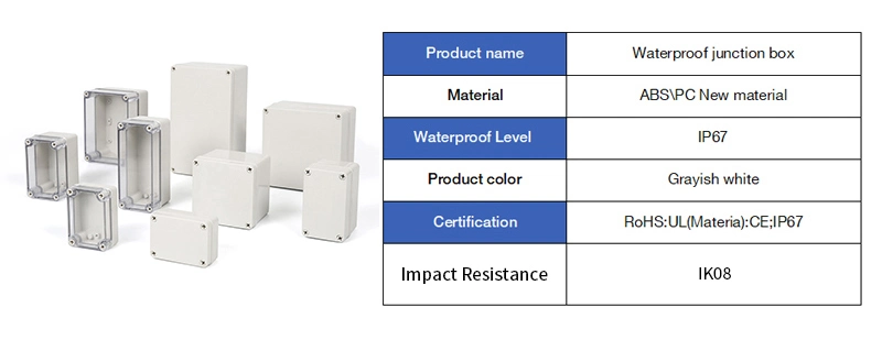 Plastic Electrical Waterproof Cable Junction Box Case IP65 Electronic Enclosure Cable Junction Box