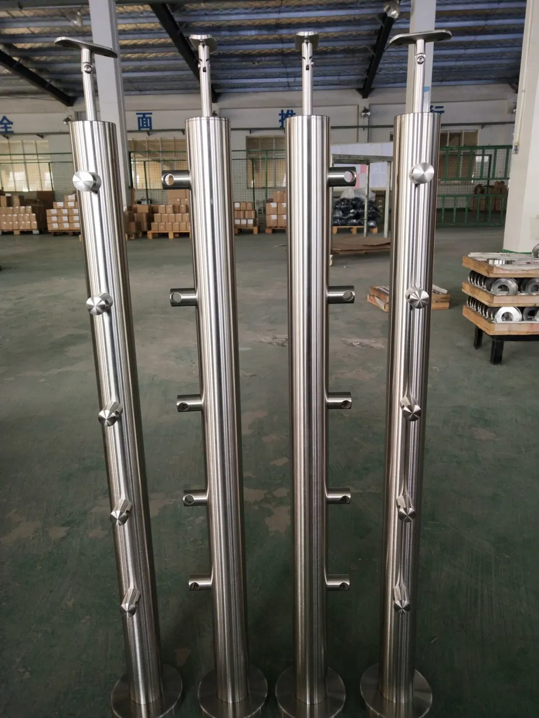 OEM Metal 304 Stainless Steel Frameless Glass Balustrade/Baluster/Handrail/Railing with Glass Clamp for Balcony/Spiral Stairs/Indoor Staircase by China Factory