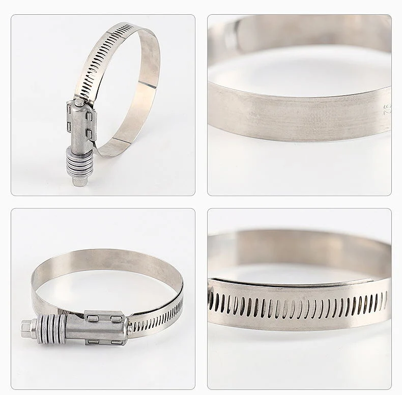 20-32mm Range Heavy Duty Worm Gear Hose Clamp Adjustable Stainless Steel-304 Constant Tension Pipe Clamps, for Air Ducting, Fuel Line, Automotive