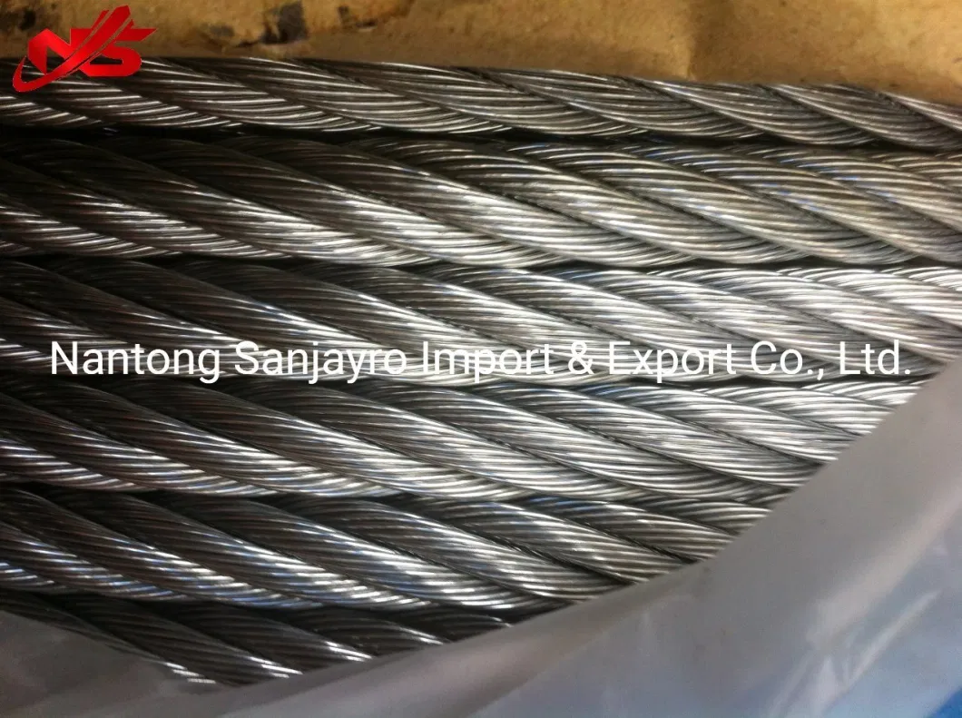 Electro Galvanized Steel Wire Rope 6X19+FC Fiber/Steel Core 7X19 Aircraft Cable