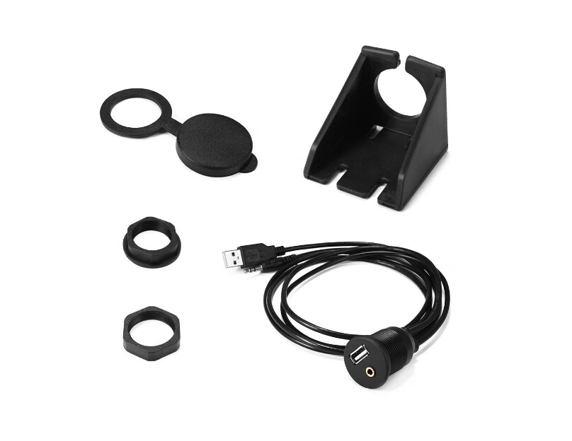 Aux Adapter Socket 3.5mm Jack Dashboard Mount Extension Cable