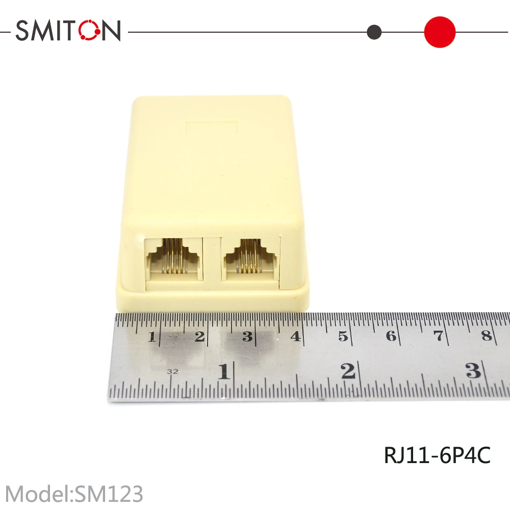 Dual Ports ABS Rj11 6p4c Modular Telephone Terminal Junction Box