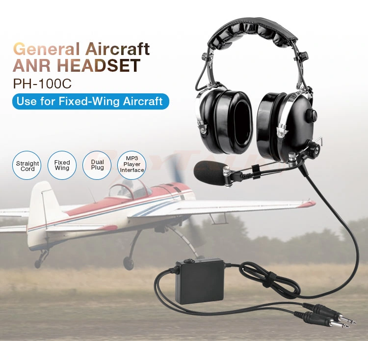 Anr Active Noise Cancelling Aviation Headset Aircraft Headphones