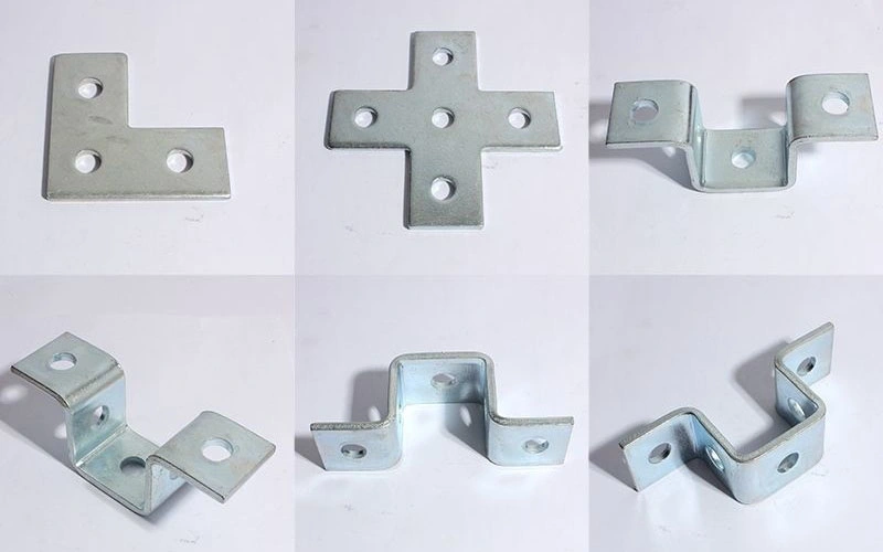 L Connector Seismic Accessories C-Shaped Steel Photovoltaic Bracket Plane Straight Plate Three-Hole Connector L-Type Connection Piece