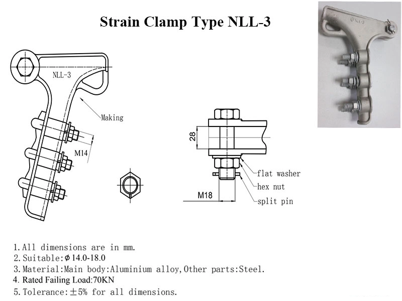 Cable Fitting Type Nll-3 Aluminum Alloy Strain Clamp/Tension Clamp