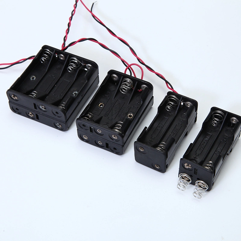 Plastic Battery Holder with Cable/Lead Wire /Lug, 1 Cell, 2 Cells, 3 Cells, 4 Cells, 5 Cells, 6 Cells, 8 Cells, 10 Cells Series AA Lithium Battery Box Case