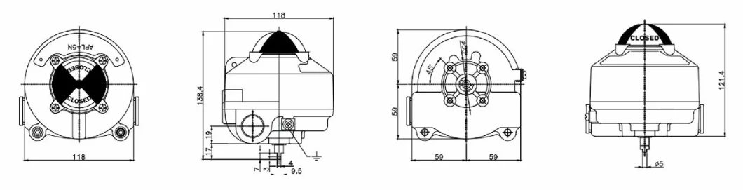 Exdiic T6 Omron/Domestic/Honeywell Switches Available Ex-Proof Apl-510n Valve Position Monitor