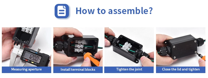 Waterproof Cable Connector Junction Box 2 Way Terminal Block Plastic Enclosure