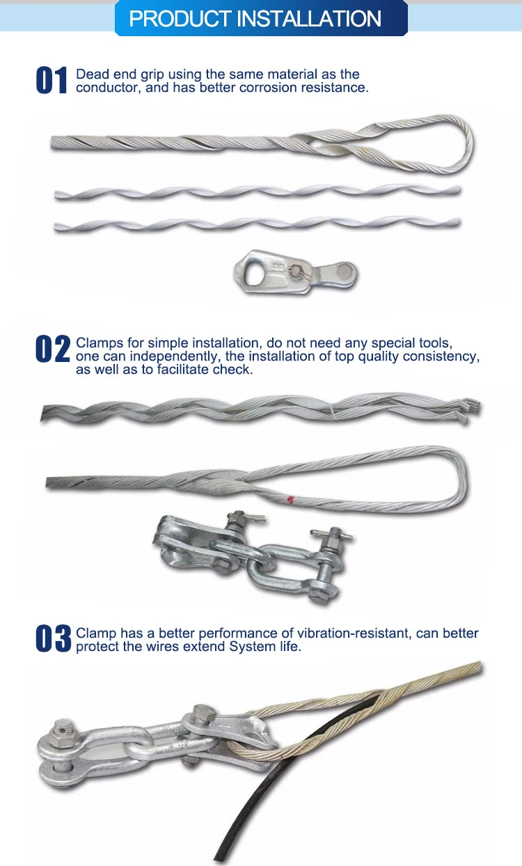 Cable Wire Preformed Guy Grip Dead End Cable Clamp