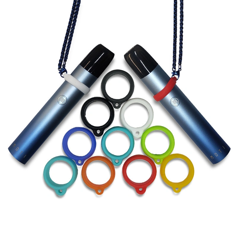 Custom40mm Silicine Ring Electronic Cigarette Stick Polyester Nylon Transfer Printed Vape Lanyard