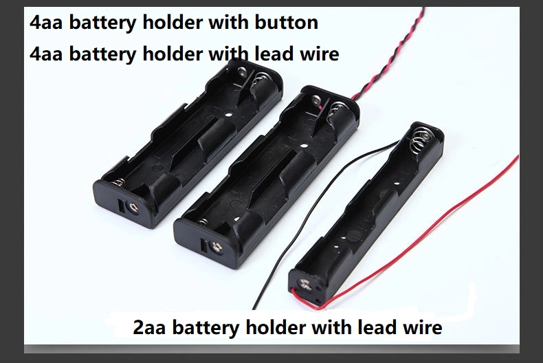 Plastic Battery Holder with Cable/Lead Wire /Lug, 1 Cell, 2 Cells, 3 Cells, 4 Cells, 5 Cells, 6 Cells, 8 Cells, 10 Cells Series AA Lithium Battery Box Case