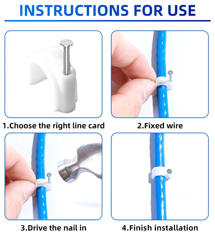 R-Type Clip Cable Fastener Wire Clamp Nylon Screw Mounting Electrical Grip Wire Clips Plastic Cable Grip