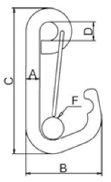 Stainless Steel Simple Spring Hook Rigging Hardware for Wire Cable