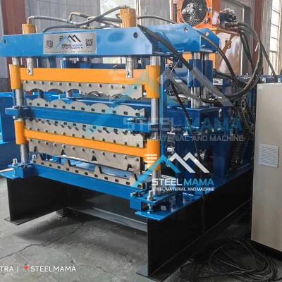  Combined Three Layer Trapezoidal Sheet Iron Metal Roofing Roll Forming Machinery Corrugated Tile Metal Roofing Moulding Machine