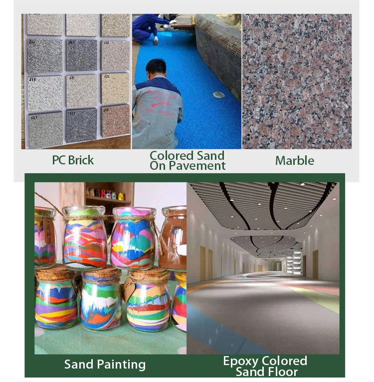 Colorful Sand Sand Colors Fine Colored Sand Silica Sand Colored Sand for Construction/Cement