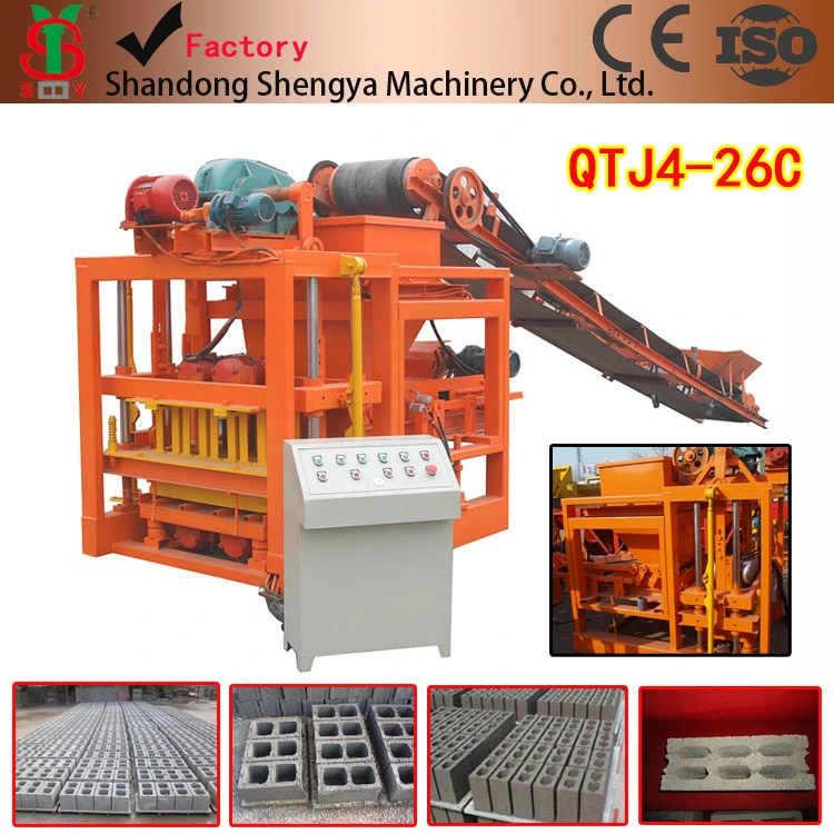 Qtj4-26c Automatic Cement Sand Concrete Block Machine Brick Making Mould Africa