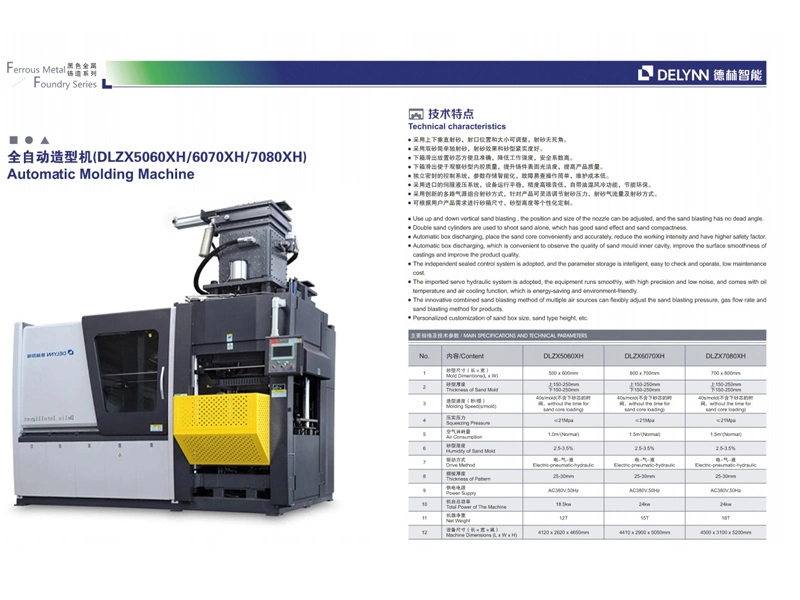 Delin Die Casting Price Automatic Flaskless Green Sand Moulding Machine