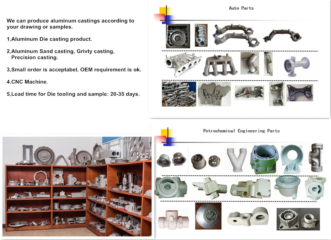 OEM Market Factory Hot Sale Aluminum Alloy Gravity Casting Die Casting Ht CNC Machining Sand Blasting X-ray Testing Aluminum