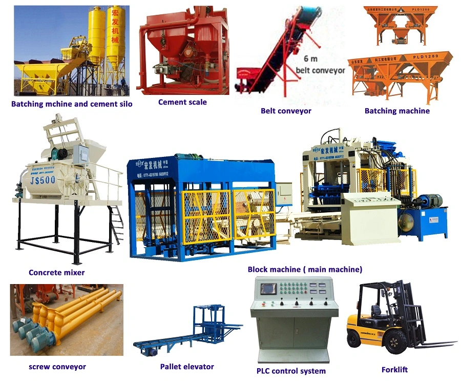 Fully Automatic Concrete Block Brick Making Machine Concrete Sand Fly Ash Construction Weast Compressed Brick Burn-Free Qt8-15D Hydraulic System Newest Design