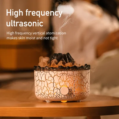 Nuevo diseño Flama volcánica Lavava Aroma Diffuser OEM Personalización al por mayor Difusor de aromaterapia de sobremesa con luz nocturna